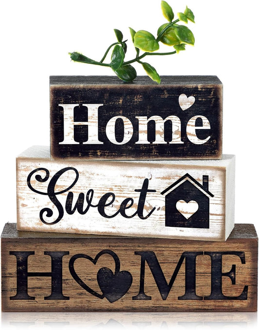 4 Pcs Farmhouse Wooden Tabletop Decor